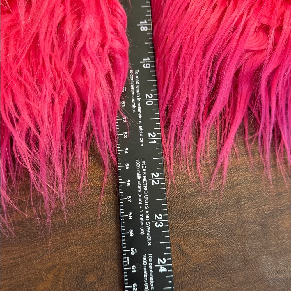 Hot Pink Shaggy Faux Fur Coat - Picture 10 of 11